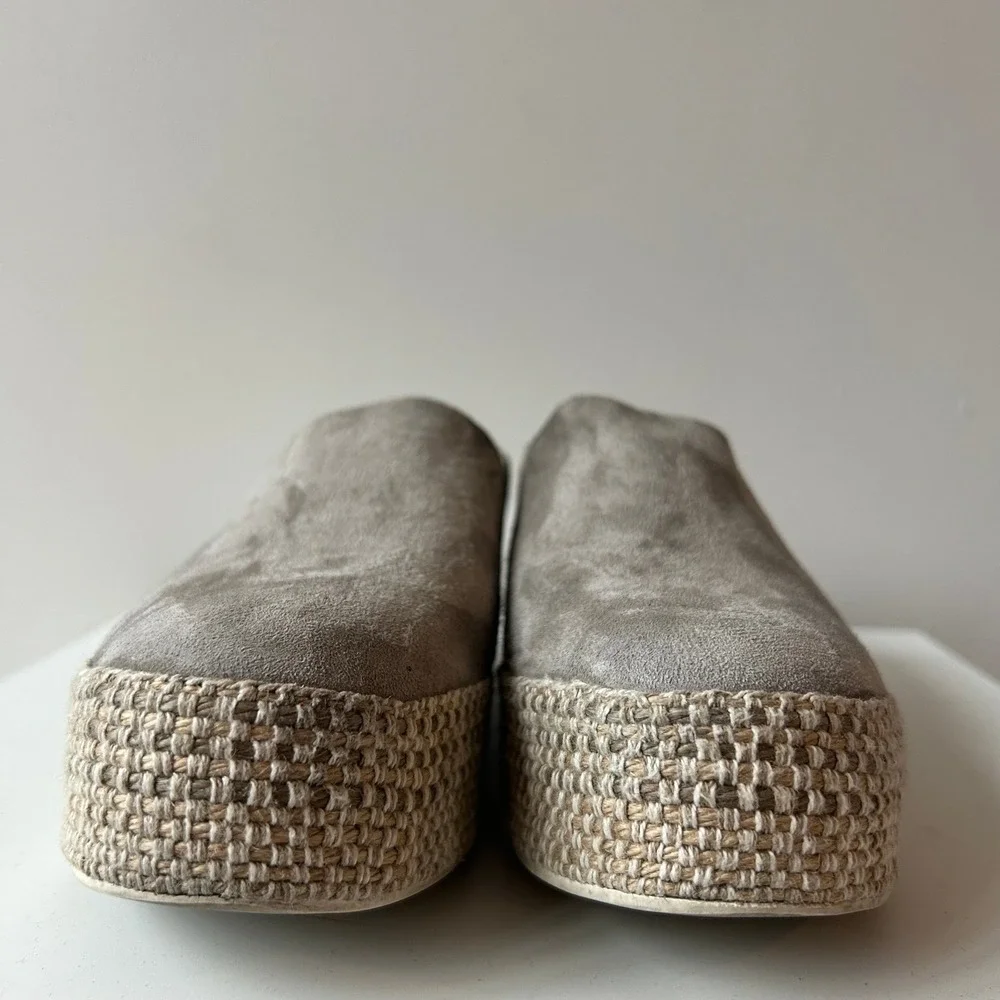 Vince Espadrille‎ Suede Platform Slip On Sneakers US 6 EU 36 Grey Boho Coastal